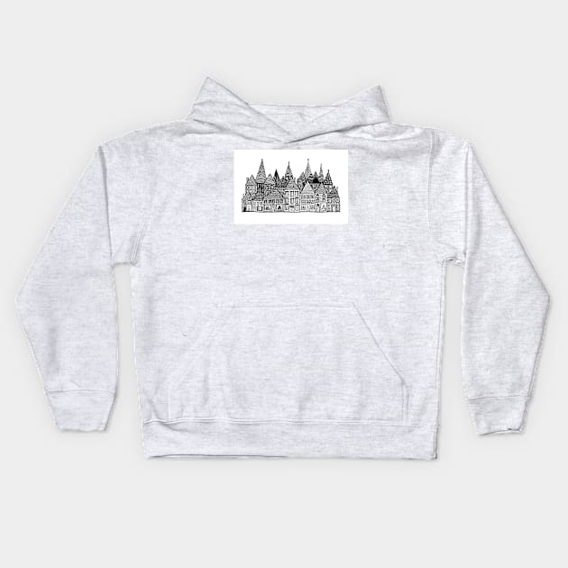 Medieval Village II Kids Hoodie by marilynllowe